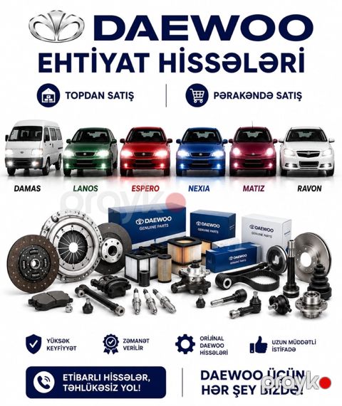 "Daewoo 1995-2023" ehtiyat hissələri