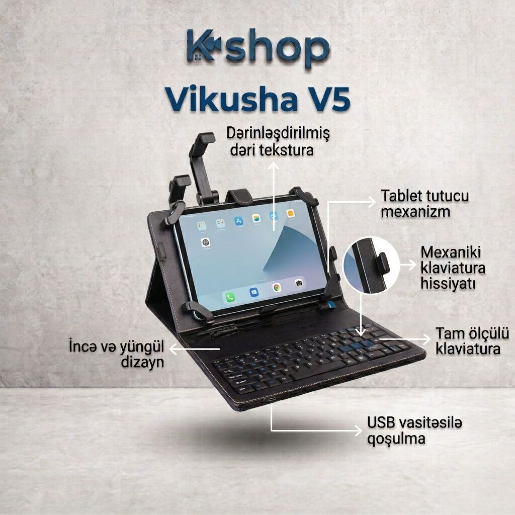 Vikusha V-N5 Klaviatura Çantası: Planşetinizi Kompüterə Çevirin — Şəxsi əşyalar, Bakı