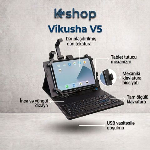 Vikusha V-N5 Klaviatura Çantası: Planşetinizi Kompüterə Çevirin — Bakı