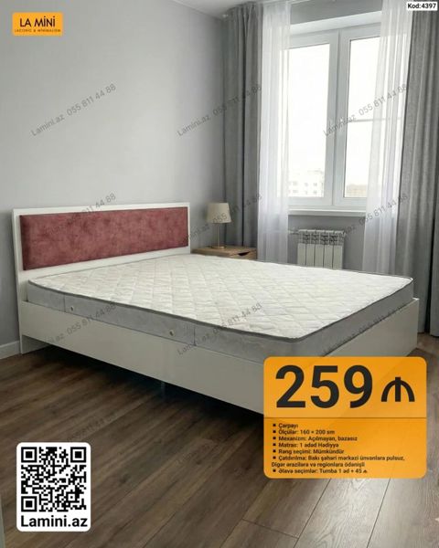La Mini çarpayı - Ölçülər: 160 200 sm - Mexanizm: açılmayan — Bakı