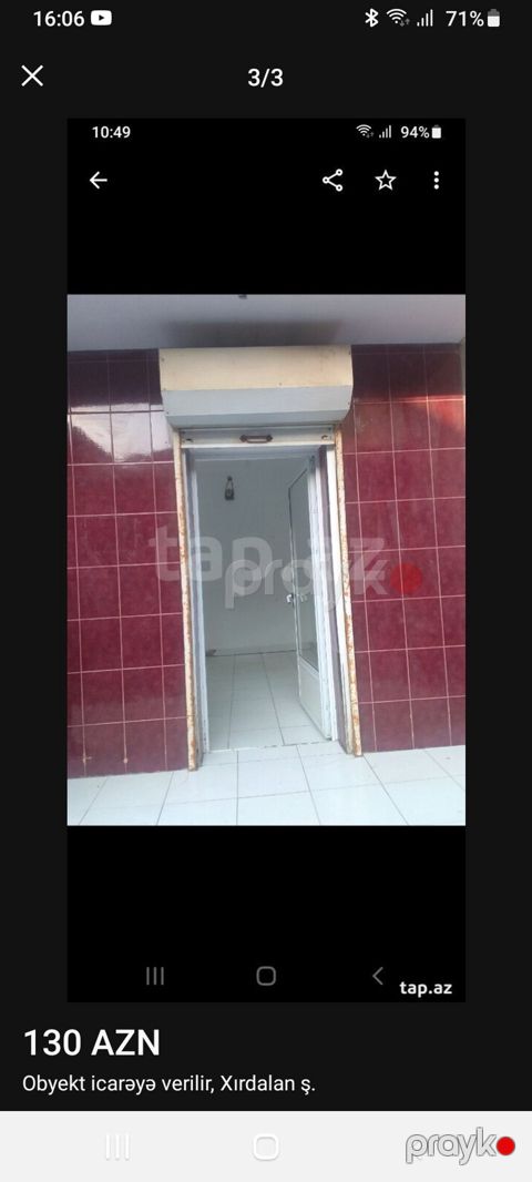 Obyekt icarəyə verilir – Xırdalan - Təyinat: kiçik ticarət nöqtəsi