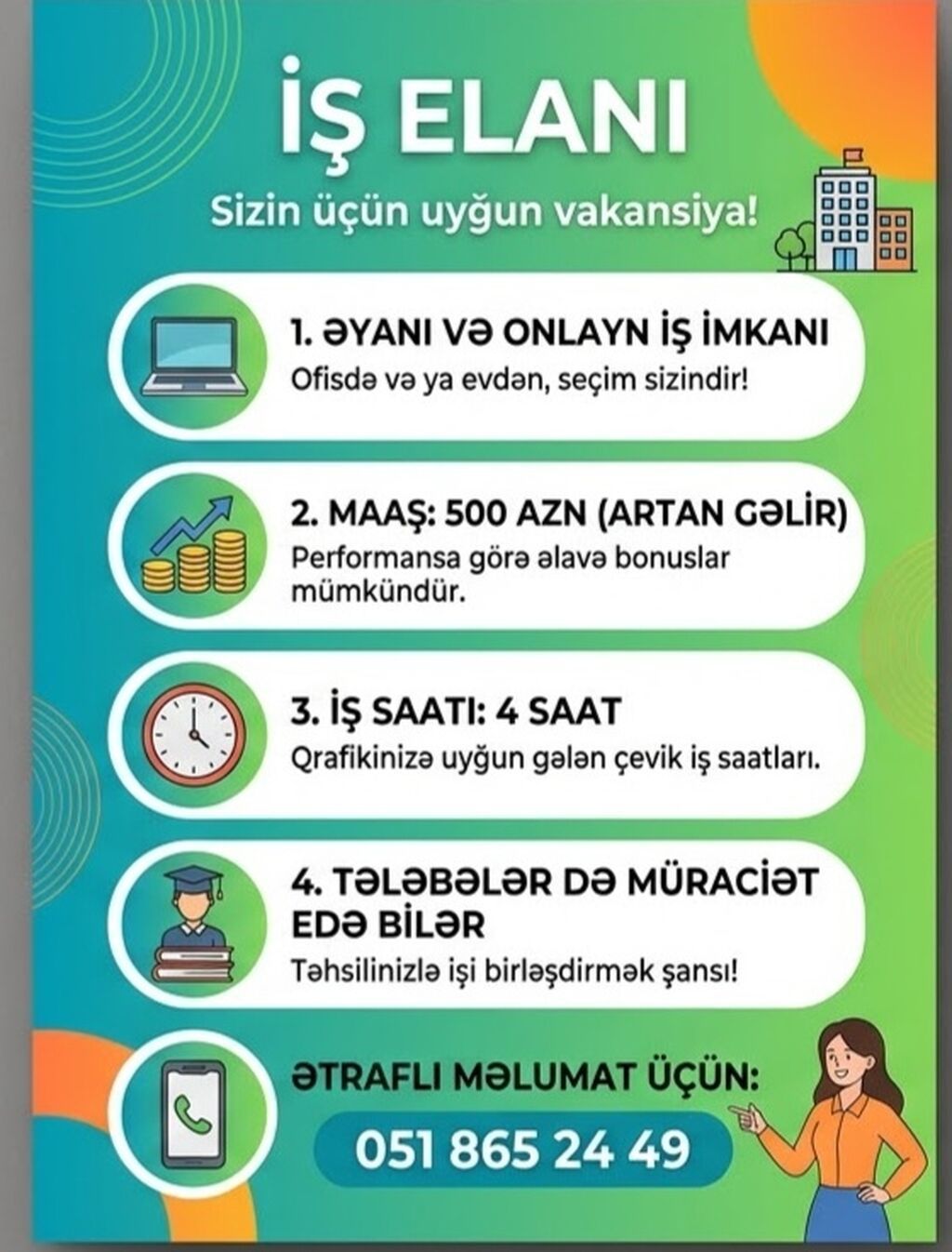 İş elanı – sizin üçün uyğun vakansiya - Əyani və onlayn iş imkanı — Digər, Bakı
