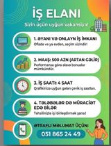 İş elanı – sizin üçün uyğun vakansiya - Əyani və onlayn iş imkanı — Vakansiyalar — Digər