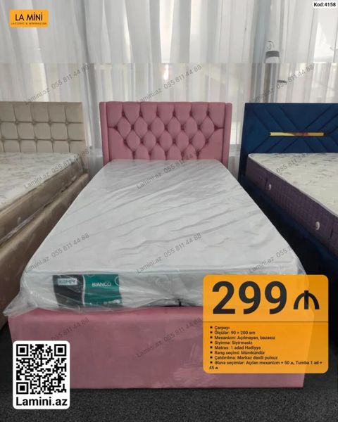LA Mını brendindən tək nəfərlik çarpayı - Ölçü: 90 200 sm — Bakı