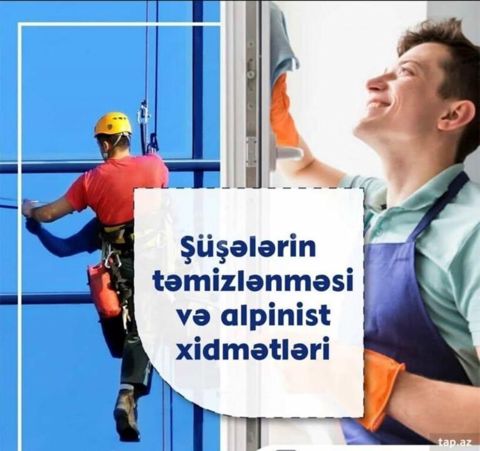 Şüşələrin yuyulması və alpinist xidməti — Bakı