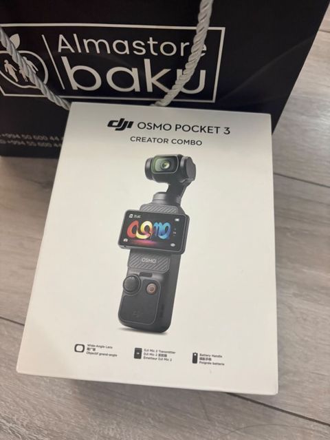 DJI Osmo Pocket 3 Creator Combo portativ gimbal kameradır. Vlog — Bakı