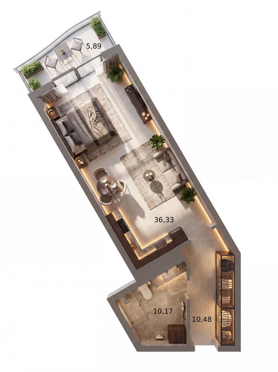 Satılır 1 otaqlı yeni tikili 62.8 m² — Mənzil, Bakı (2)