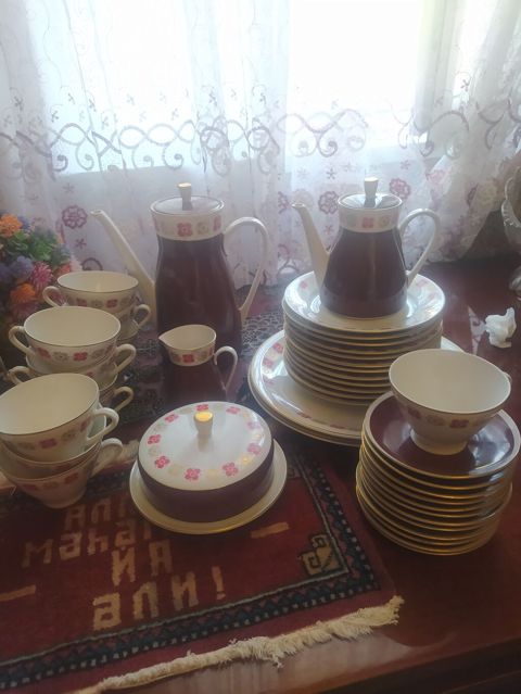 Nahar dəsti, rəng - Qəhvəyi, Farfor, 12 nəfərlik, Almaniya — Digah