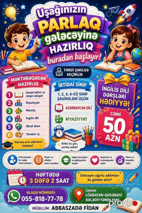 Məktəbəqədər və ibtidai sinif hazırlığı, Azərbaycan dili, Fərdi — Qobu