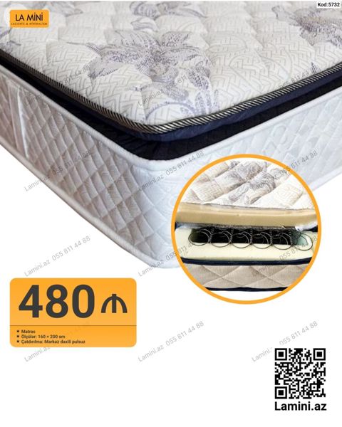 LA Mını ortopedik matrasiya - Növ: Matras - Ölçü: 160 200 sm — Bakı
