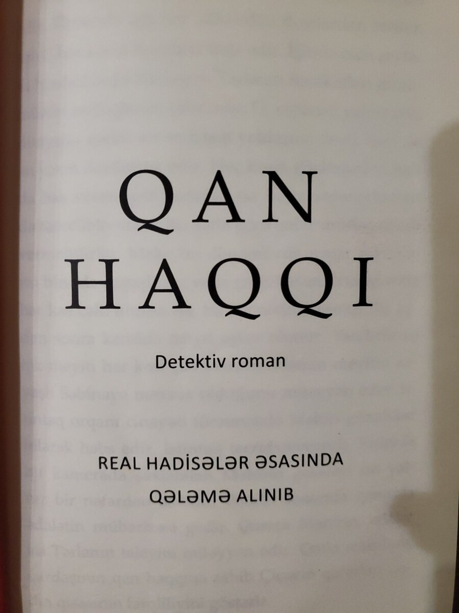 Detektiv roman Qan haqqı — Kitablar və jurnallar, Bakı (2)