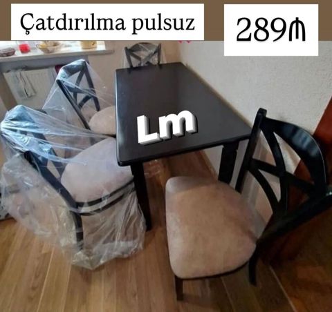 Mətbəx/Qonaq otağı üçün masa-stul dəsti - Komplekt: 1 düzbucaqlı masa — Mehdiabad
