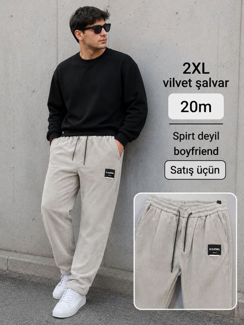 Bol kəsim Şalvar, 2XL, rəng - Boz — Bakı