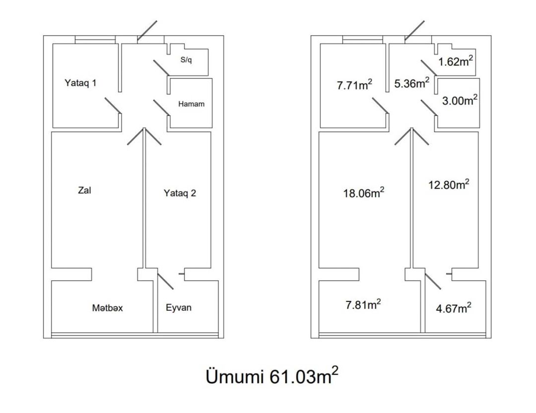 Satılır 3 otaqlı köhnə tikili 61 m² — Mənzil, Bakı (2)