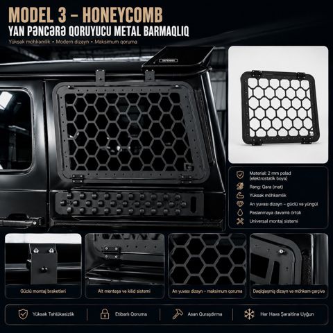 Premium metal yan pəncərə qoruyucuları CNC Lazer Kəsim — Bakı