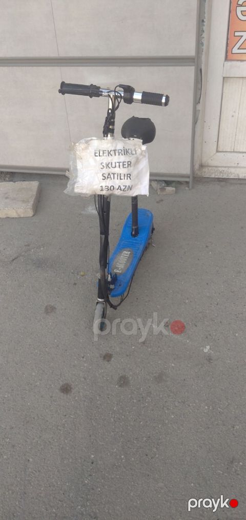 Elektrikli skuter – oturacaqlı model - Rəng: mavi gövdə, “E-scooter” — Masazır