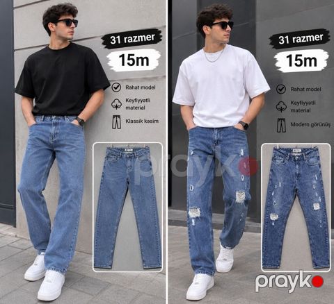 Kişi cinsi üçün cins şalvar - Razmer: 31 - Qiymət: 15 m - Model