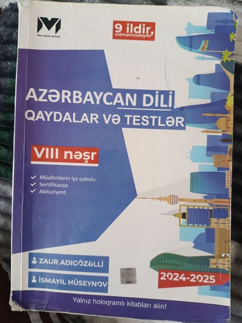Məhsul: “Azərbaycan dili – Qaydalar və Testlər” (Vııı nəşr, 2024–2025) — Bakı