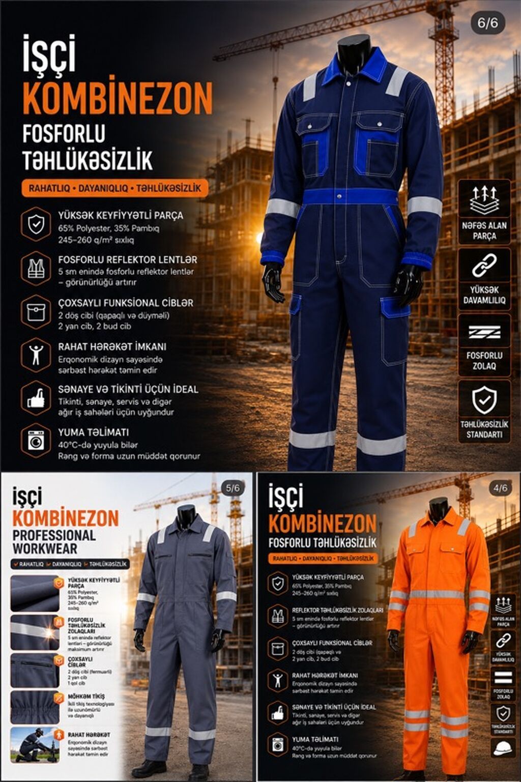Məhsul: İşçi Gödəkcəsi – Safetex Workwear & Safety Xüsusiyyətlər — Kurtkalar, Bakı (5)