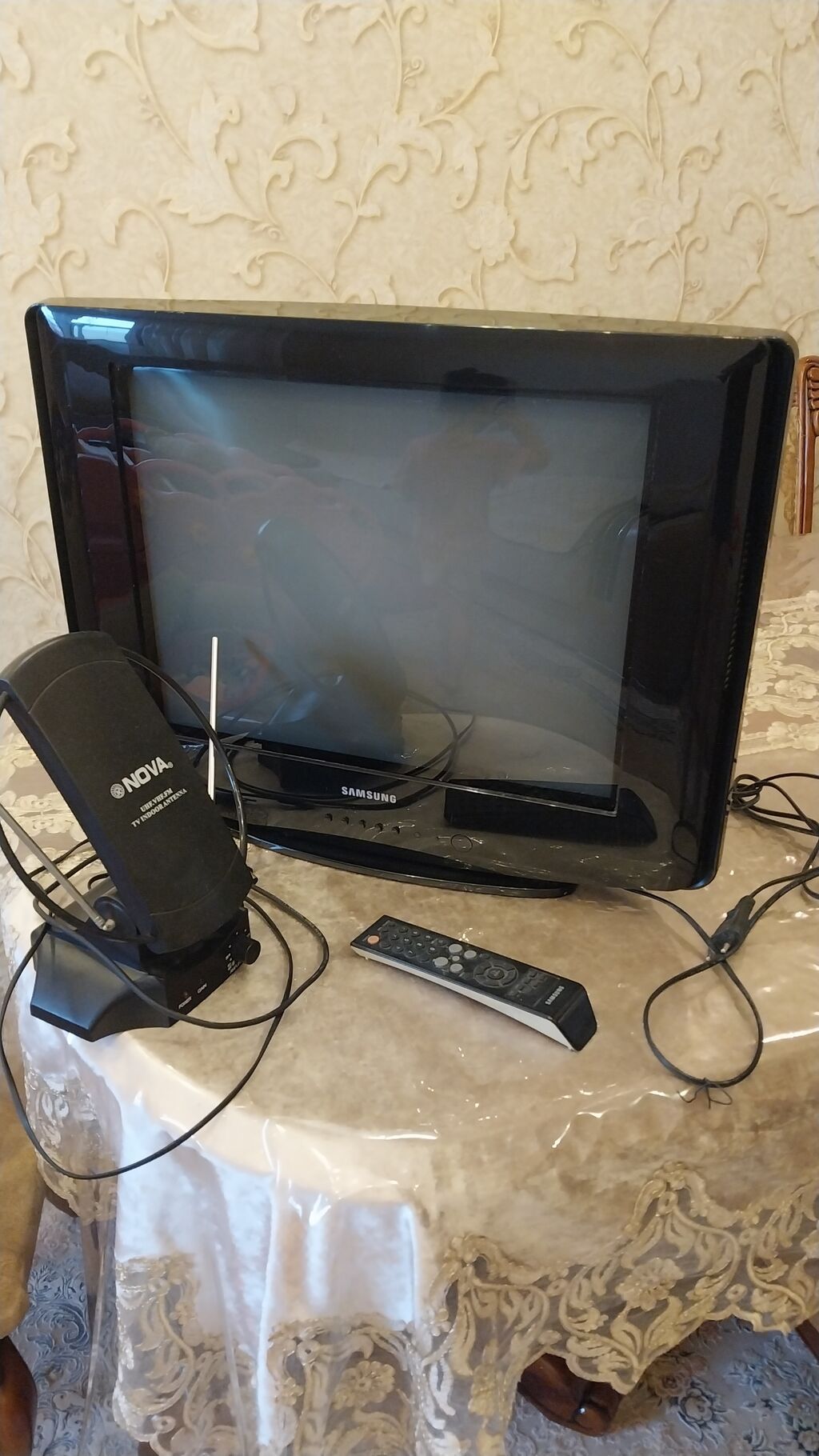 Samsung CRT televizor + Nova otaq antenası dəsti - Brend/model — Televizorlar, Masazır (4)