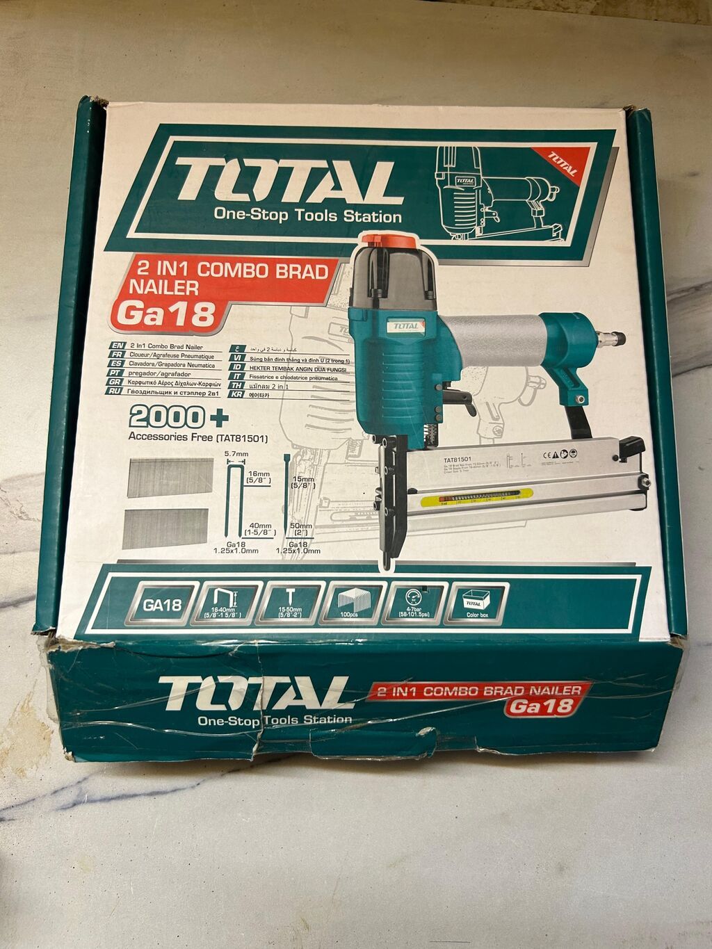 Total GA18 2-in-1 Combo Brad Nailer – pnevmatik dırnaq/stapleləyən — İnşaat staplerləri və neylerlər, Bakı (2)
