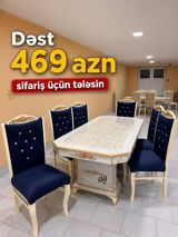 Yemək otağı üçün klassik üslubda masa-stul dəsti. - Dəst: 1 ədəd — sabina mobilya — Mebel