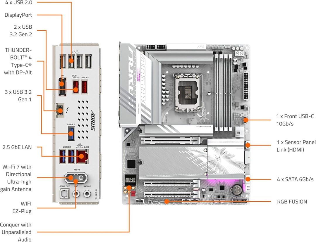 Gigabyte Z890 Aorus Elite ICE WiFi7 — Kompüterlər və noutbuklar, Bakı (6)
