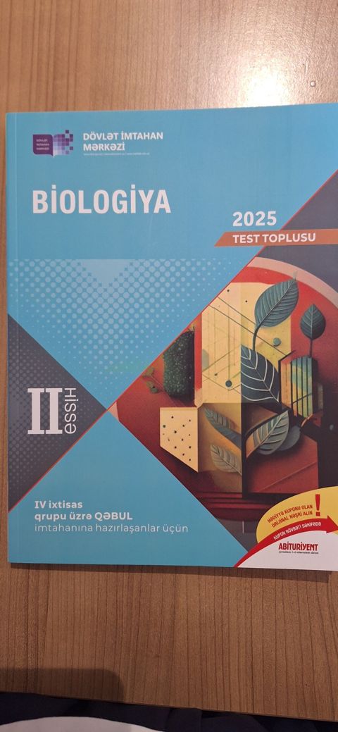 2025 ci il 2-ci hissə biologiya test toplusu. yenidir, içərisində heç — Bakı