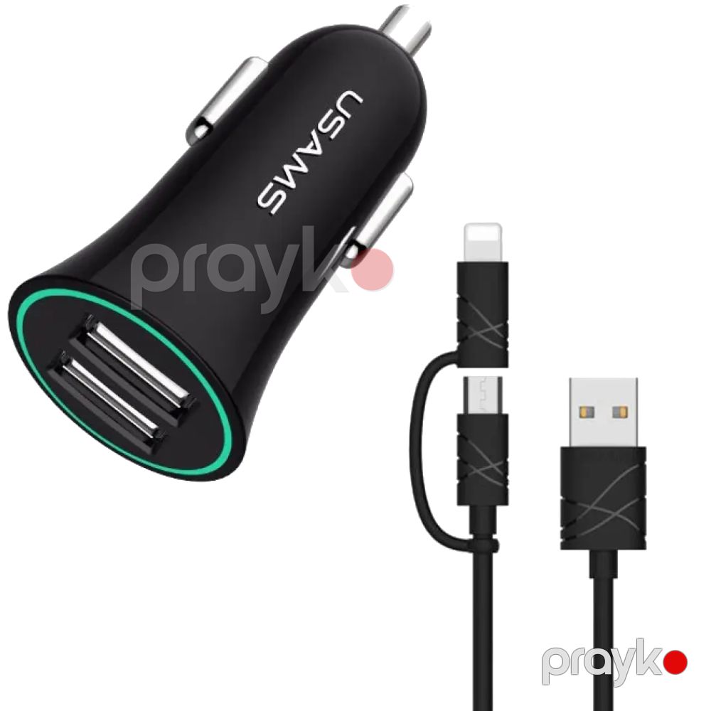 Avtomobil üçün adapter Usams US-CC013 Dual USB 21CHGC01 — FM, Bluetooth adaptorları və şarjlar, Bakı (2)
