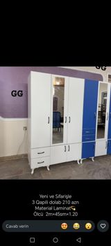 3 qapılı paltar dolabı - Material: laminat - Ölçü: 2 m 45 sm 1.20 — IlksimayMebel — Шкафы