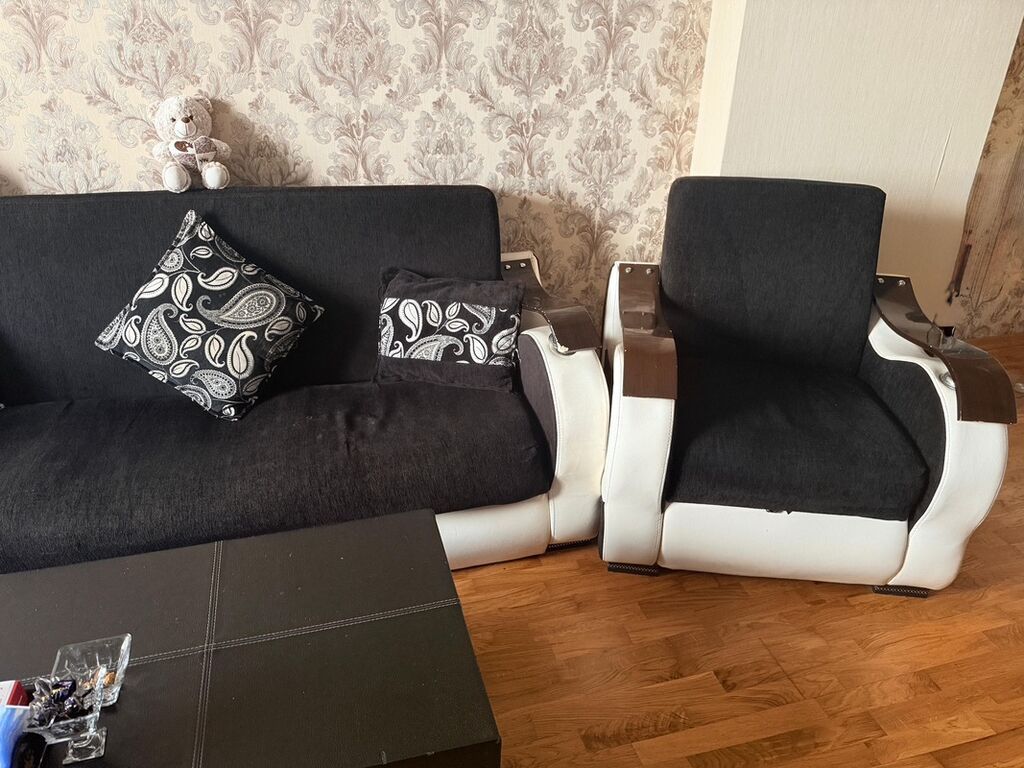 Qonaq otağı üçün yumşaq mebel dəsti - Tərkib: 1 geniş divan + 2 ədəd — Yumşaq mobilya dəstləri, Sumqayıt (3)