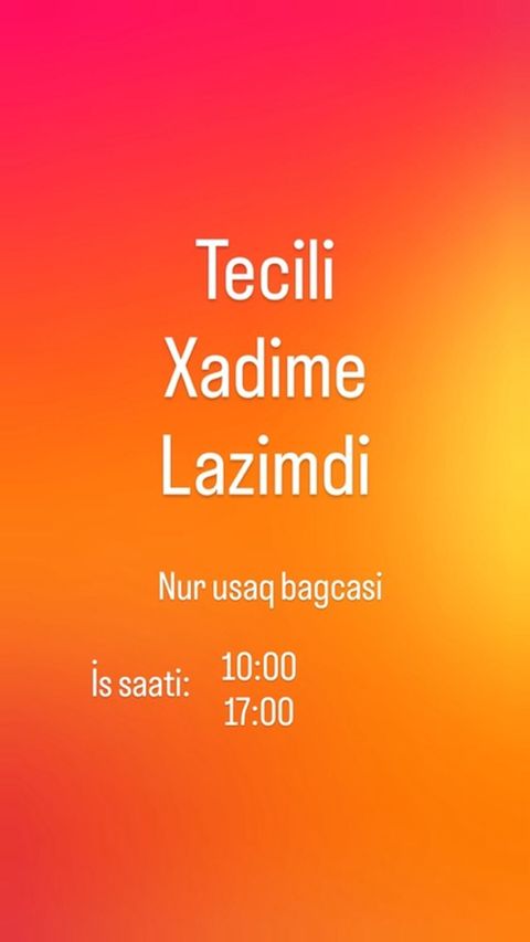Unvan ehmedli xalqlar seyid ezim sirvani 1b. Xidmət: Uşaq bağçasına — Bakı