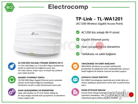 TP-Link TL-WA1201 – AC1200 Wireless Gigabit Access Point — Bakı