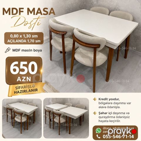Dördbucaq masa, Açılan, MDF, Kredit yoxdur — Bakı