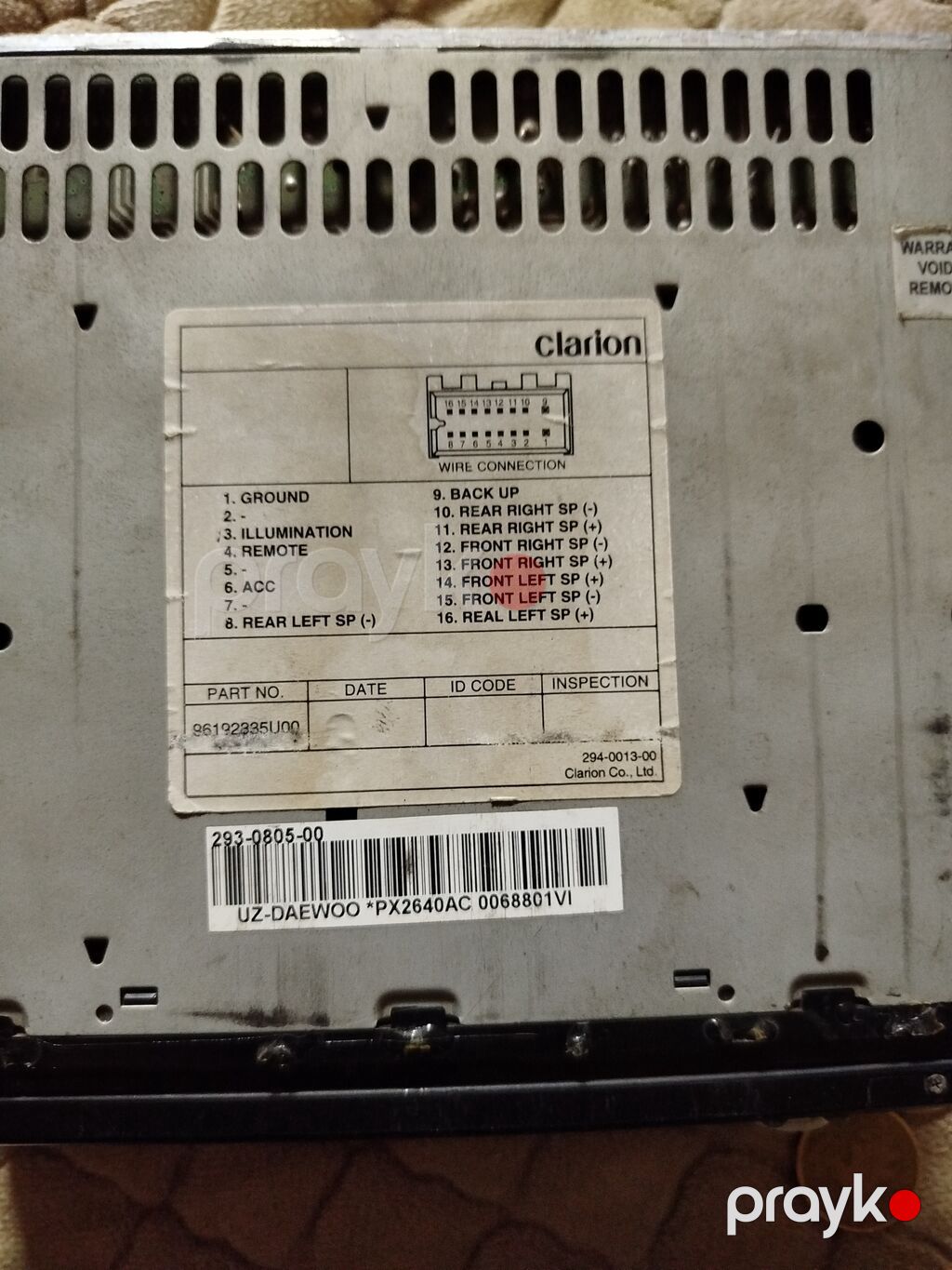 Clarion avtomobil maqnitofonu (UZ-Daewoo üçün) - Brend/model — Avtomobil akustikası, Bakı (2)