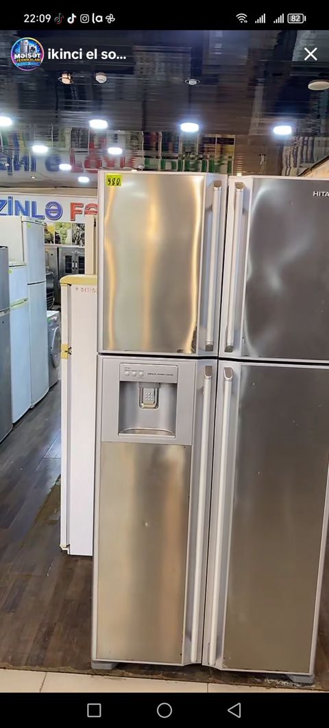 Hitachi side-by-side soyuducu - Rəng: inox (paslanmaz polad effektli) — Digah
