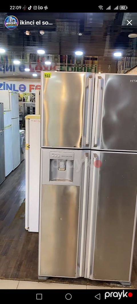 Hitachi side-by-side soyuducu - Rəng: inox (paslanmaz polad effektli) — Digah