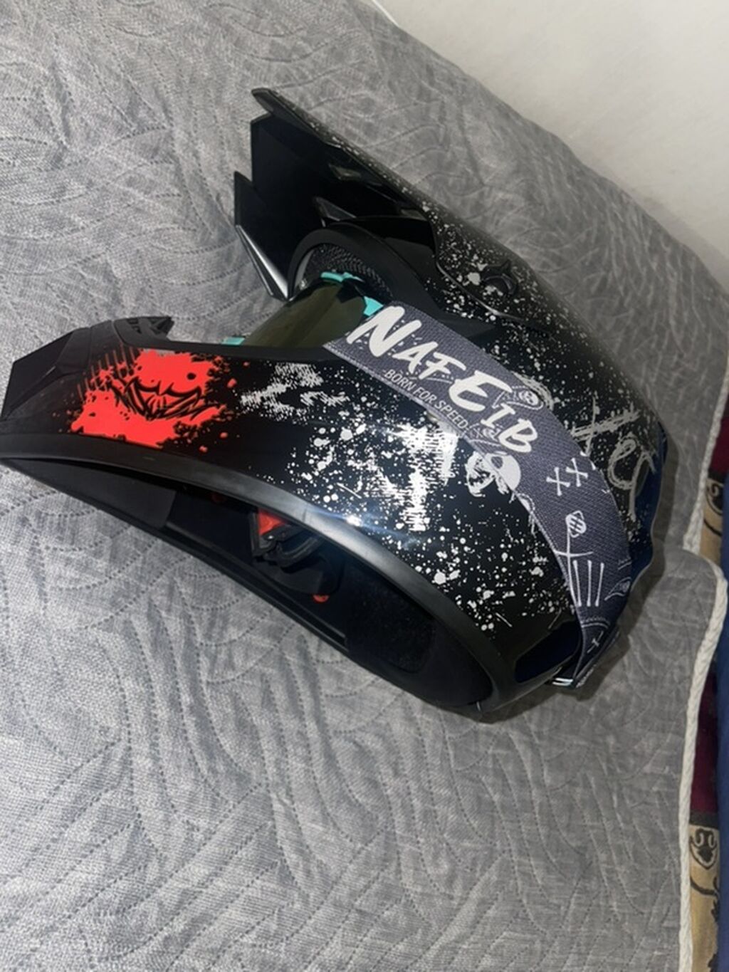 Motokross/Dual-sport dəbilqə + qoruyucu eynək seti - NAFX/Born for — Motosiklet geyimi, Bakı