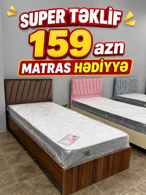 Yataq dəsti – tək nəfərlik - Qiymət: 159 AZN - Matras hədiyyə — Bakı