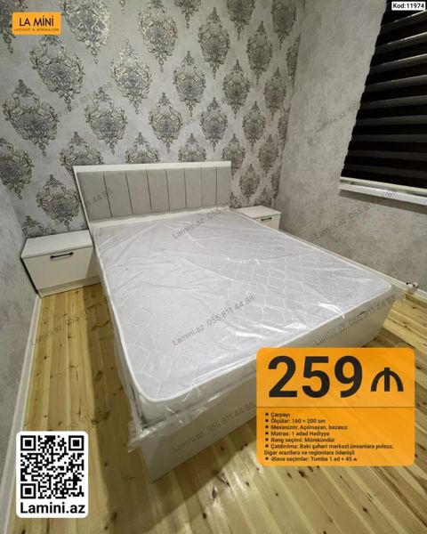 LA Mini – Yataq dəsti (Kod: 11974) Məhsul: Çarpayı - Ölçülər: 160 — Bakı