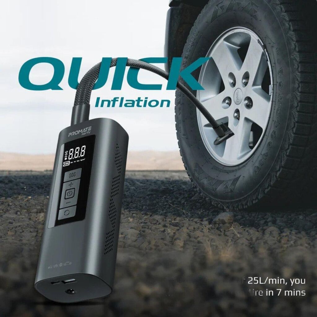 Promate Portable Air Compressor with Power Bank Aerıfy Bütün — Avtomobil aləti, Bakı (2)