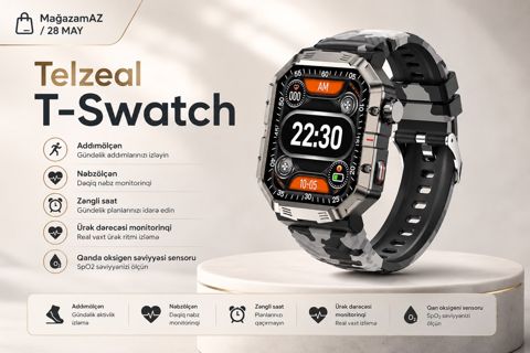 Ağıllı saat Telzeal T-Swatch Black — Bakı