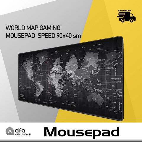 Mousepad dünya xəritəsi 90x40 sm gaming — Bakı