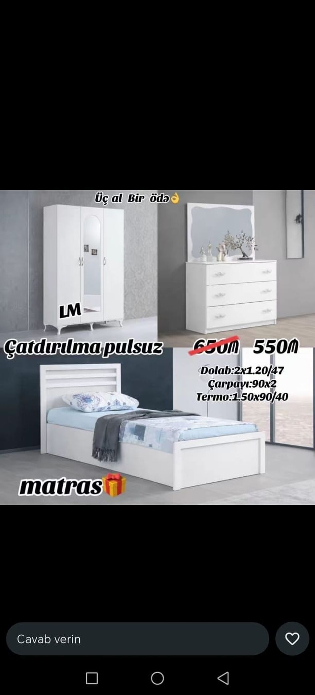 Gənc yataq dəstləri 1) Gənc yataq dəsti – 499 AZN - Komplekt: dolab + — Uşaq mebeli dəstləri, Bakı (3)