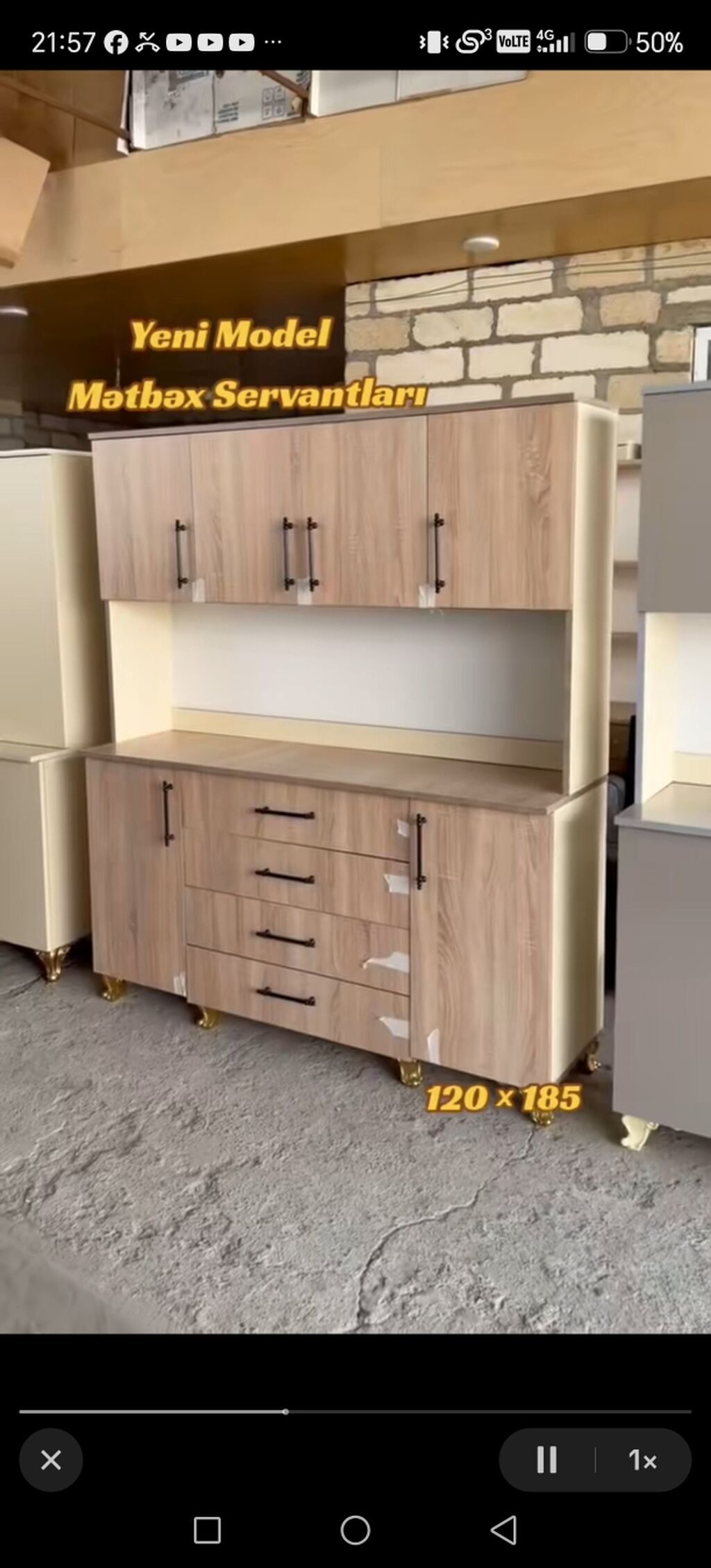 Yeni model mətbəx servantları Ölçü: 120 185 sm (şəkillərdə — Şkaflar, Bakı (2)