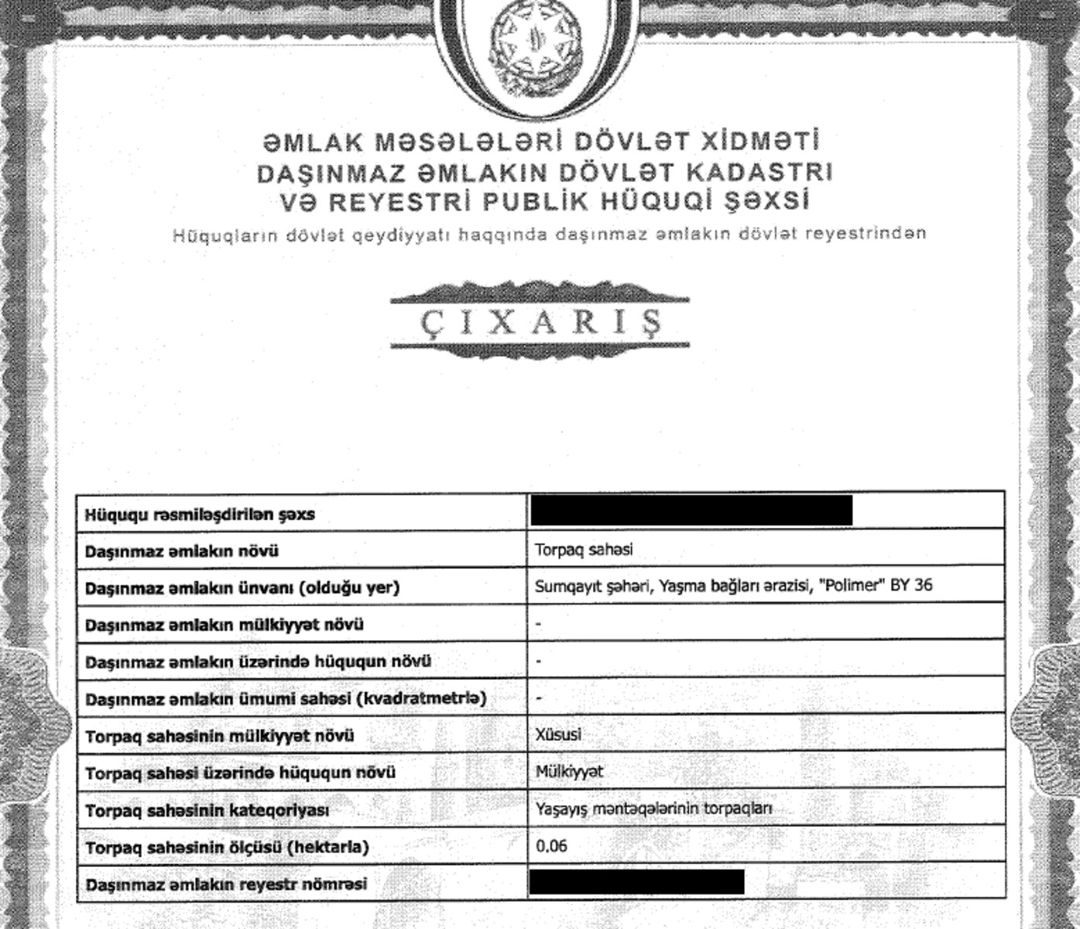 6 sot torpaq sahəsi, Yaşma bağları — Torpaq, Sumqayıt (7)