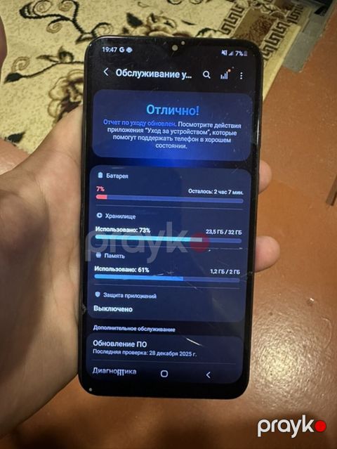 Samsung Galaxy A10, 32 GB, rəng - Qara, Qırıq — Mingəçevir