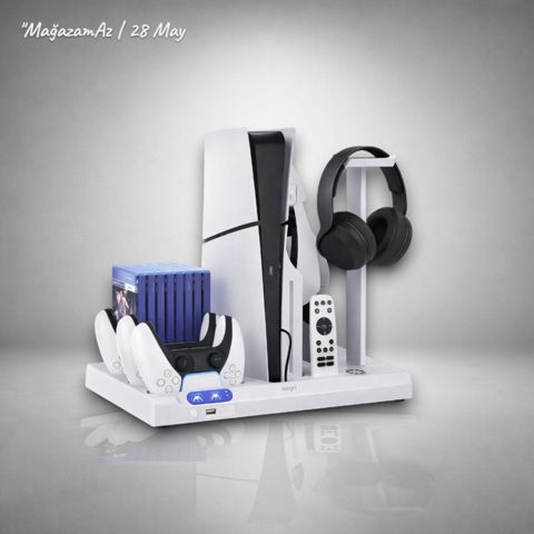 PS5 üçün çoxfunksiyalı stend – soyuducu, şarj və disk saxlama standı PG-P5S028 — Bakı