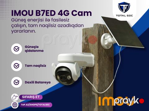 Imou 5MP 4G/Wi-Fi çöl kamerası, batareya və günəş paneli