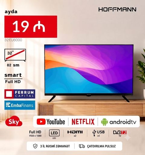 Hoffmann 32EU6000 Smart TV — Bakı